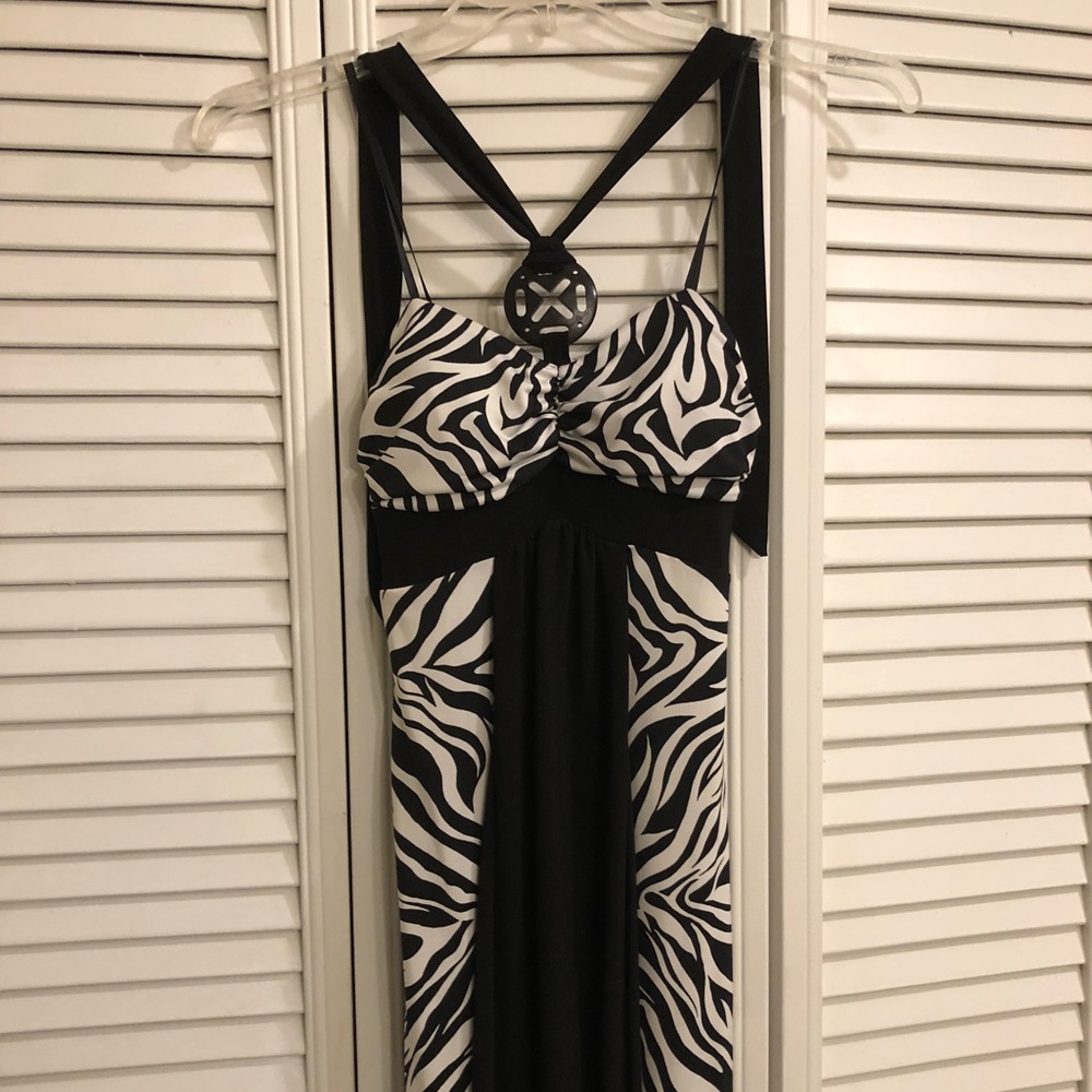 Cute Zebra Print Halter Top Dress